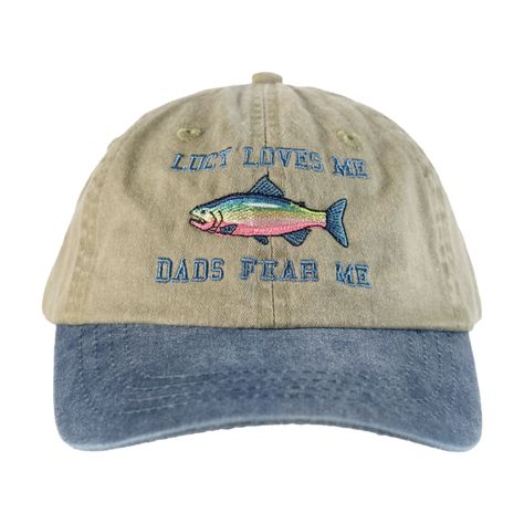 Embroidery Hats Baseball Caps, Embroidered Hats Ideas, Merch Hat, Fish Woman, Skiing Clothes, Fish Fear Me, Salmon Cat, Fish Hat, Rose Cap