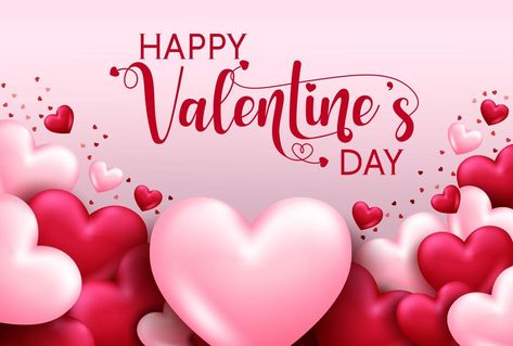 Valentines day vector background template. Happy valentine's day text in empty space for love messages with 3d heart for valentine's day greeting card design. Vector illustration Happy Valentines Day Images Cute, Happy Valentines Day Card Design, Happy Valentines Day Message, Valentines Template, Valentines Messages, Happy Valentines Day Background, When Is Valentines Day, Valentines Day Greeting Cards, What Is Valentine