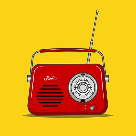 Music Radio, Yellow Background, Premium Vector, Vector Illustration, Media, Yellow, Music