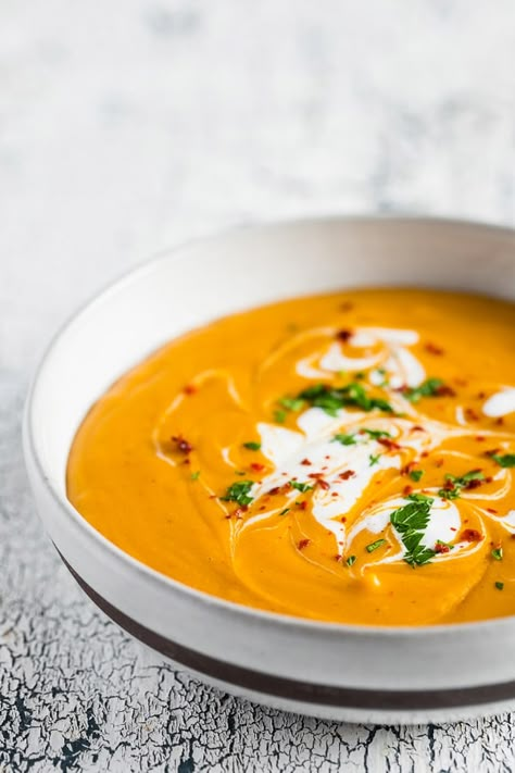 Lentil Carrot Soup, Nanny Interview Questions, Cook Carrots, Carrot Dishes, Greek Yogurt Toppings, Cream Soup Recipes, Cream Chicken, Lentil Soup Recipes, Red Lentil Soup