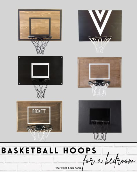 Basketball hoop, wall basketball hoop, sports themed bedroom, sports, wall art, bedroom boy, bedroom boy wall, basketball, football, wall, bedroom wall for a teen boy, Etsy, pottery barn teen, cb2, basketball hoop for a boy bedroom, boy, black bedroom, teen boy, bedroom ideas for a boy, boy decor, decor for a boy bedroom, gift ideas, gifts for teen boy, gifts for boys 5-16, Christmas ideas for a bit, gift guide for a teen boy, teen boy gifts, gifts for a boy. Boy bedroom ideas, decor, modern Sports Photo Display Ideas, Basketball Hoop On Wall, Diy Bedroom Basketball Hoop, Basket Ball Hoop In Bedroom, Decorative Basketball Hoop, Teenage Sports Bedroom, Basketball Themed Bedroom For Teens, Boys Room Basketball Theme, Teen Basketball Bedroom