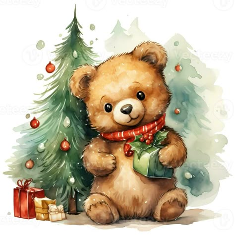 Teddy Bear Clipart, Bear Clipart, Christmas Teddy Bear, Christmas Bear, Christmas Clipart, Christmas Watercolor, Christmas Cross Stitch, Christmas Pictures, Cute Bears