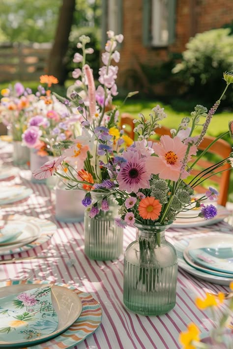 Vibrant Birthday Decorations, Fairy Themed 2nd Birthday, Girl Flower Theme Birthday Party, Garden Theme First Birthday Party, Fairy Garden Bday Party Ideas, First Birthday Party Flower Theme, Wildflower Theme Birthday Party Decor, Floral First Birthday Party Decorations, Tea Party Themed First Birthday