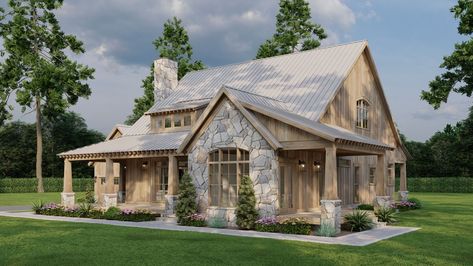 This Rustic Cottage... - Nelson Design Group - House Plans 1800 Sq Ft Cottage House Plans, 4 Bedroom Rustic House Plans, Cottage Core Floor Plans, Barndominium Cottage, 4 Bedroom Cottage House Plans, Modern Cottage House Plans, Country Cottage House Plans, Cabin Plan, Barn Plan