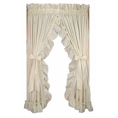 Ophelia & Co. Winland Ruffled Priscilla Solid Semi-Sheer Rod Pocket Single Curtain Panel Curtain Color: Natural, Size per Panel: 166\