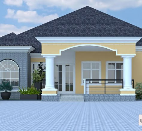 Three Bedroom House Design, Semi Detached Bungalow, Nigerian House Plans, Simple Bungalow House Designs, Flat House Design, Modern Bungalow House Plans, Modern Bungalow House Design, Bungalow Floor Plans, Detached Bungalow