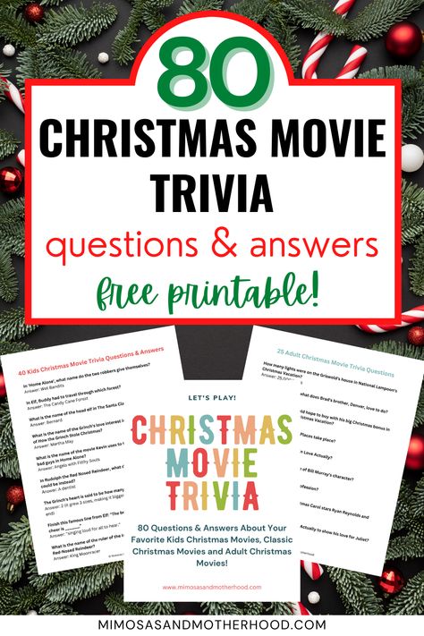 Looking for a fun activity this holiday season? This collection of 80+ Christmas Movie Trivia Questions and Answers is perfect for your next game night or holiday party! Christmas Jeopardy Questions, Christmas Jeopardy Questions And Answers, Jeopardy Questions And Answers, Christmas Questions And Answers, Holiday Jeopardy, Movie Trivia Questions And Answers, Christmas Trivia Quiz, Christmas Jeopardy, Jeopardy Questions