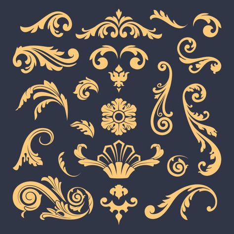 Victorian Motifs Design, Antique Pattern Design, Victorian Style Graphic Design, Victorian Era Graphic Design, Victorian Ornaments Design, Victorian Design Graphic, Victorian Border Design, Victorian Era Design, Baroque Ornament Design