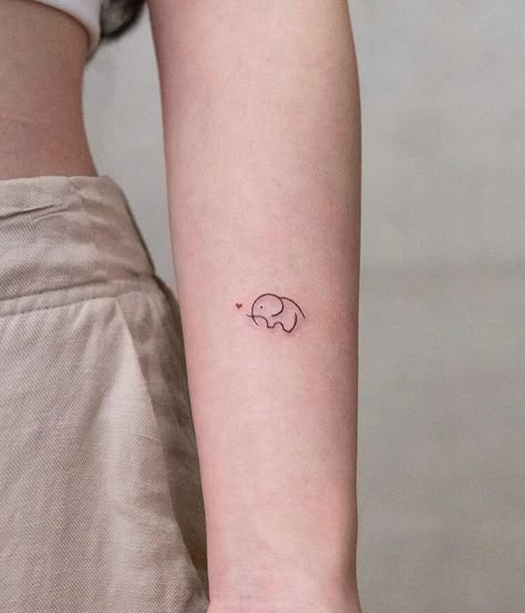 Simple Elephant Tattoo, Small Tattoo Ideas For Women, Simple Tattoos For Women, Small Tattoo Ideas, Small Tattoos Simple, Pretty Tattoos For Women, Forearm Tattoo Women, Tattoo Ideas For Women, Cute Small Tattoos