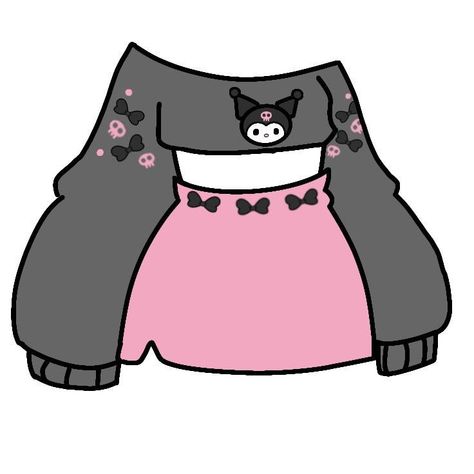 Sanrio Outfits Drawing, Art Base Clothes, Gacha Kuromi, Gacha Art Base, Pixel Kawaii, Cute Black Shirts, Cute Eyes Drawing, Paper Dolls Clothing, Kitty Coloring