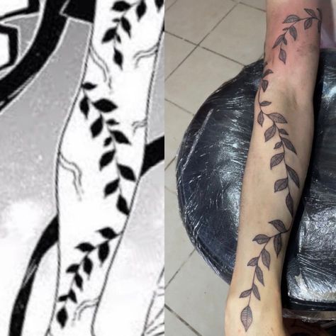 Nezuko Arm Tattoo, Daki Demon Slayer Tattoo Ideas, Demon Slayer Spine Tattoo, Nezuko Vine Tattoo Ideas, Demon Slayer Tattoo Matching, Nezuko Demon Tattoo, Nezuko Leg Tattoo, Demon Slayer Back Tattoo, Nezuko Flower Tattoo