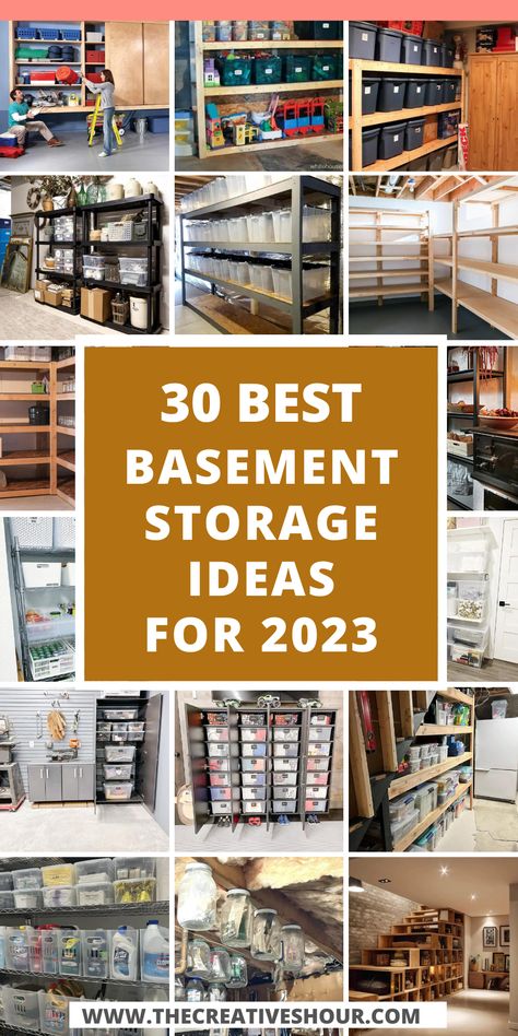 Don't let your unfurnished basement become a dark and forgotten abyss of clutter. Instead, transform it into a well-organized and functional space with these ingenious basement storage ideas. From optimizing small spaces to utilizing every nook and cranny, we have the inspiration you need to turn your basement into a haven of order and efficiency. Whether you're a DIY enthusiast or seeking creative hacks, let's explore how you can create the perfect storage solutions for your basement. Shelving Ideas For Basement, Diy Basement Organization Ideas, Unfinished Basement Shelving, Workshop Basement Ideas, Organization Ideas For Basement Storage, Basement Remodel Storage Ideas, Shelving In Basement, Storage Unit Shelving Ideas, Shelves In Basement For Storage