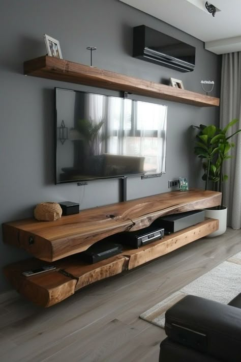 LCD screen panel ideas Tv Stand Decor Living Room, Tv Unit Ideas, Living Room Wall Units, Panel Ideas, Wall Tv Unit Design, Small Apartment Design, Space Style, Top Tv, Live Edge Furniture