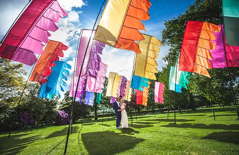 Festival Garden Party, Festival Flags, Festival Garden, Festival Themed Party, Wedding Flags, Handmade Flags, Festival Style Wedding, Festival Themed Wedding, Wedding Whimsical