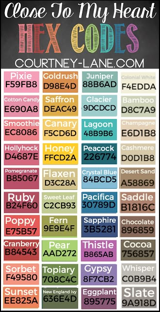 Close To My Heart Hex Code Cheat Sheets including the NEW colors! Vintage Hex Codes, Artful Agenda, Digital Workspace, Hexadecimal Color, Hex Color Palette, Hex Color, Ctmh Cards, Hex Color Codes, Hex Codes