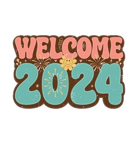 Welcome 2024 new year retro t shirt desi... | Premium Vector #Freepik #vector #red #sale #color #business Happy New Year 2024 Cake Topper, 2024 T Shirt Design, Welcome 2024 Design, 2024 Shirt Design, 2024 Tshirt Design, 2024 Year Logo, Happy New Years Eve Wishes, New Years Eve Wishes, Welcome 2024