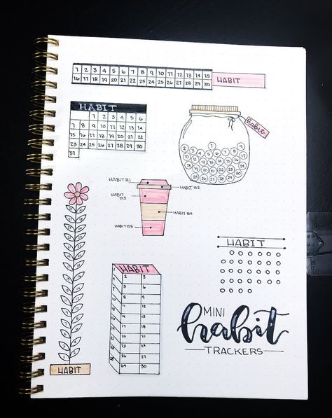 Habit Tracker Designs to Try in Your Bullet Journal in 2019 Mini Habit Tracker, Mini Habits, Bullet Journal 2019, Habit Tracker Bullet Journal, Bullet Journal Page, Creating A Bullet Journal, Bullet Journal Hacks, Bullet Journal Tracker, Bullet Planner