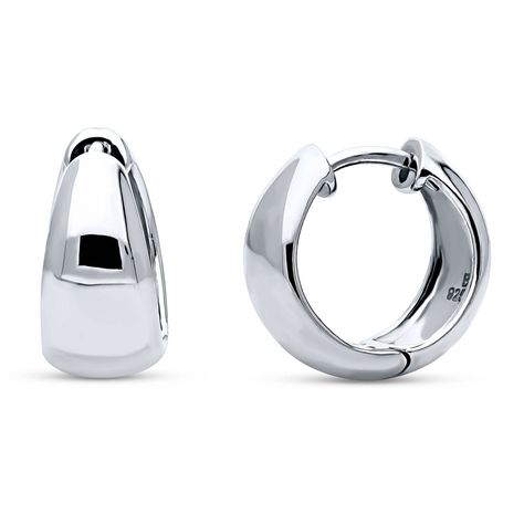 BERRICLE Rhodium Plated Sterling Silver Dome Small Huggie Earrings 0.55 Huggie Earrings Silver, Gifts For Aunt, Jewelry Education, Solitaire Studs, Back Jewelry, Latest Jewellery, Huggie Earrings, Stud Earrings Set, Fine Jewelry Gift