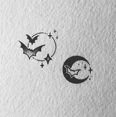 Miniature Tattoos, Maching Tattoos, Cute Matching Tattoos, Matching Friend Tattoos, Matching Tats, Small Matching Tattoos, Bestie Tattoo, Bat Tattoo, Muster Tattoos