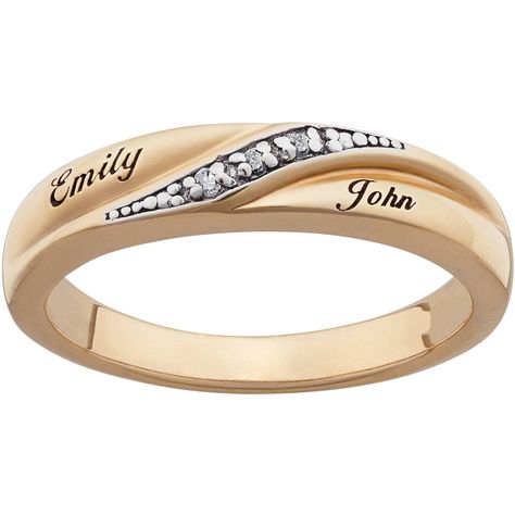 Personalized Wedding... Engraved Rings Wave Wedding Band, Small Earrings Gold, Couple Ring Design, Engagement Rings Couple, Gold Jewelry Simple Necklace, Engagement Rings Affordable, Gold Ring Designs, Bangles Jewelry Designs, Jewelry Fashion Trends