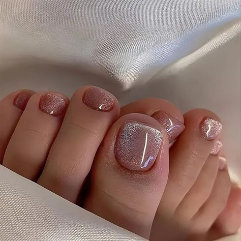 Nude Cat Eye Toe Nail Sheets Quartz Cat Eye Wearable Nail - Temu Portugal Cat Eye Toe Nails, French Toe Nails, Grad Nails, Press On Toenails, Fake Toenails, Acrylic Toe Nails, Acrylic Toes, Toe Nail Color, Nagel Tips