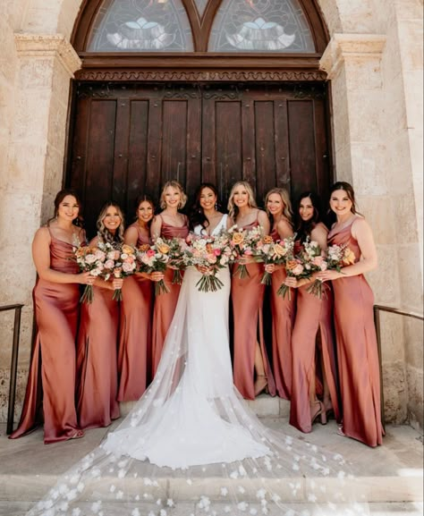 Bridesmaid Dresses Terra Cotta Pink, Terra Cotta Satin Bridesmaid Dresses, Rosey Sunset Bridesmaid Dresses, Dusty Rosebridesmaid Dress, Lulu Bridesmaids Dresses, Rose Pink Dresses Bridesmaid, Coral Orange Bridesmaid Dresses, Champagne Orange Bridesmaid Dresses, Satin Bridesmaid Dresses Rust