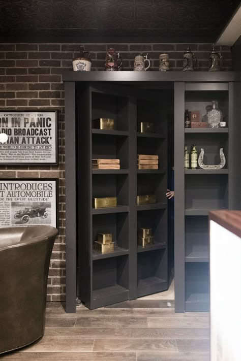 Basement Bar Ideas Speakeasy, Moody Home Bar Lounge, Secret Speakeasy In Home, Basement Bar Speakeasy, Speakeasy Mood Board, Art Deco Basement Bar, In Home Speakeasy, Whiskey Basement, Home Speakeasy Room