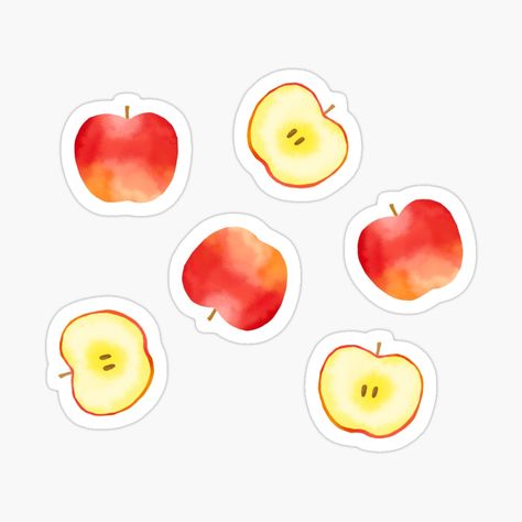 Get my art printed on awesome products. Support me at Redbubble #RBandME: https://www.redbubble.com/i/sticker/apple-by-lovelywad/102453097.JCQM3?asc=u Journal Dump, Apple Sticker, Food Sticker, Apple Stickers, Apple Design, Food Stickers, Buy Apple, Decorate Notebook, Coloring Stickers