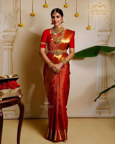 Diadem’s red pure silk saree with golden zari is a timeless classic!

Visit Diadem at Nungambakkam now to make this pure kanchipuram silk saree yours.

For enquiries,
📞 Call/ WhatsApp - +91 91500 74439

Stylist: @neelam_stylist
Makeup: @shaash.makeup
Photographer: @suntimjain

#silksarees #kanchipuramsaree #silksarees #saree #diadem #shopnow #sareelove
#sareecollection #redsaree #redsilksaree Kanchipuram Silk Saree Wedding Red, Red Bridal Kanjeevaram Saree, Classic Indian Bride, Bridal Saree Collection Wedding Ideas, Kanchipuram Silk Saree Wedding Brides Indian Bridal, Red Tissue Saree, Red Saree For Bride, Red Kanjivaram Saree Silk Bridal, Red Kanchipuram Saree Bride