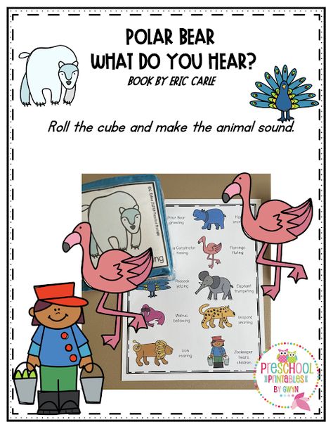 Preschool Printables Polar Bear Activities, Goodnight Gorilla, Sunflower Life Cycle, Teacher Appreciation Signs, Bear Activities, Grouchy Ladybug, Life Cycle Craft, Pocket Chart Activities, Reading Tree