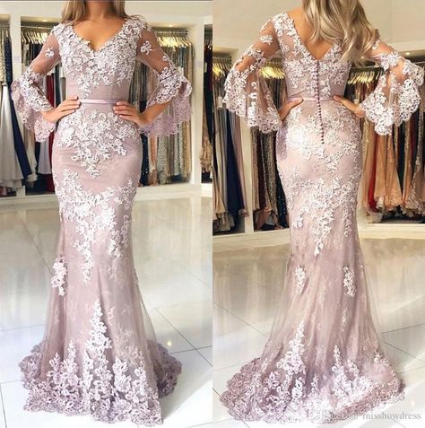 Long Sleeve Wedding Guest Dresses, Silver Bridesmaid Dresses, Vintage Prom Dress, Lace Prom Dresses, Mermaid Prom Dresses Lace, Prom Dresses Long Mermaid, Vintage Prom, Long Sleeve Evening Dresses, Prom Dresses Vintage