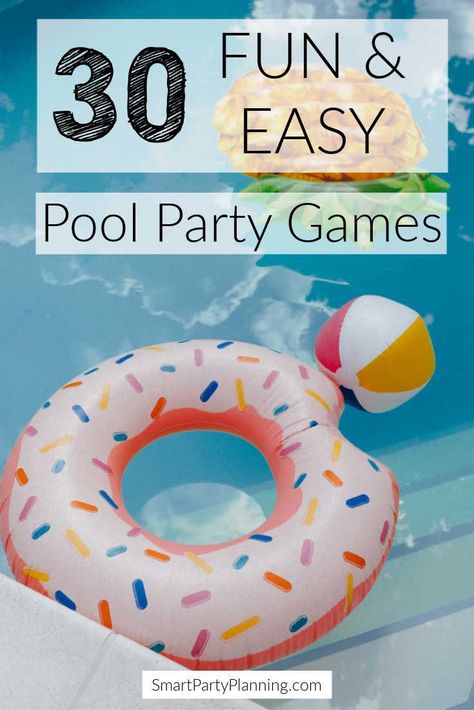 Selection of the best easy pool party games for kids, teenagers and even adults to enjoy. Use these games for a birthday party, or just to add a bit more fun when hanging out with friends and family. These fun pool games will help everyone relax and enjoy the time together. Games For A Birthday Party, Pool Party Games For Kids, Teenage Pool Party, Pool Games To Play, Party Games For All Ages, Pool Games For Kids, Pool Party Activities, Fun Pool Games, School Pool