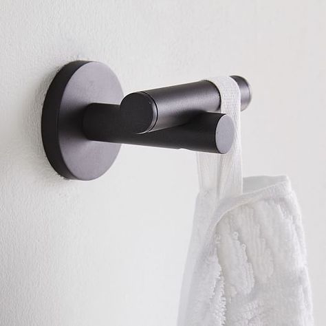 Modern Overhang Bath Hardware – Dark Bronze Modern Overhang, Black Towel Hooks, Bathroom Towel Hooks, Stylish Curtains, Hanger Design, Towel Ring, Bathroom Collections, Bath Hardware, Mild Steel