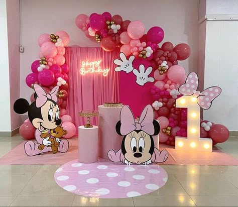 Mimmie Mouse Birthday, Minnie Birthday Decoration, Mini Mouse Balloon Decor, Minnie Mouse Birthday Party Ideas 1st Decoration Backdrops, Minnie Mouse Birthday Centerpieces, Baby Shower Minnie Mouse Bebe, Minnie Mouse Birthday Theme Decoration, Minnie Mouse Balloon Garland, Baby Minnie Mouse 1st Birthday