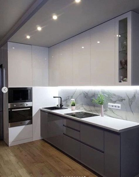 Серая Кухня, Desain Pantry, Kabinet Dapur, Wallpaper Kitchen, Modern Kitchen Cabinet Design, Organizer Kitchen, Modern Kitchen Interiors, Kitchen Design Modern White, Kitchen Aesthetic