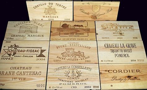 Innovative DIY Ideas to Repurpose Wine Crates Wine Crate Paneling, French Wine Labels, Wine Cellar Wall, Chateau De Malmaison, Wooden Wine Crates, Wine Crates, Champagne Box, Wine Boxes, Wooden Wine Boxes