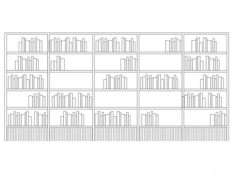 Bookshelves detail elevation 2d view CAD furniture block autoacd file Bookshelf Dimensions, Furniture Details Drawing, Floor Plan Symbols, Library Seating, Bookshelf Accessories, Cad Blocks Free, Black And White Books, Cad Library, Digital Brushes