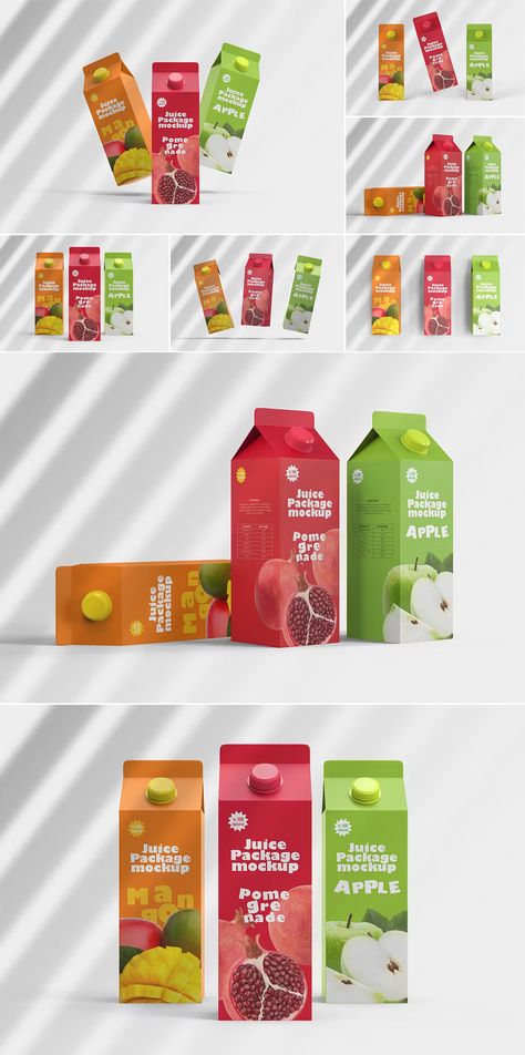 Juice Box Mockup Juice Box Packaging Design, Juice Box, Juice Boxes, Box Packaging Design, Box Mockup, Mockup Design, Cardboard Box, Box Packaging, Design Template