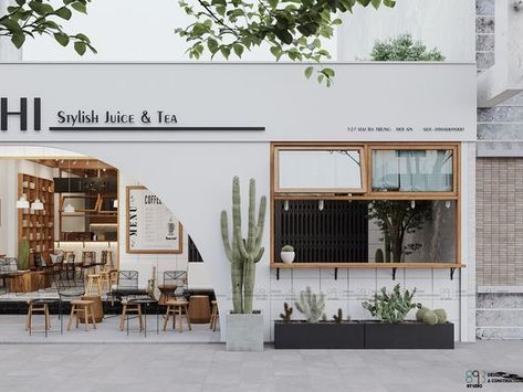 Duy Huynh, Cafe Exterior, Small Coffee Shop, Shop Facade, Coffee Shop Interior Design, Cafe Concept, Storefront Design, Tea Cafe, Cafe Shop Design