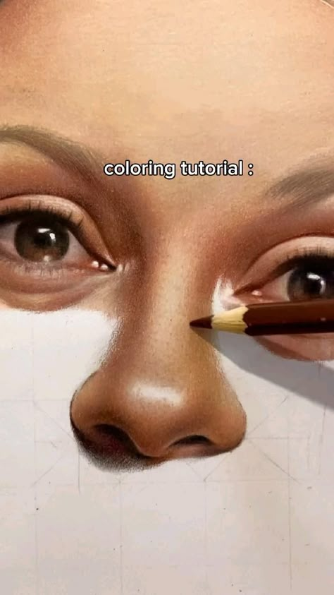 Nose drawing tutorial. CR- rehamabdulhamid Nose Drawing Tutorial, Realistic Nose, Sketching Illustration, Art Zine, Seni Dan Kraf, Nose Drawing, Colored Pencil Art, Cool Pencil Drawings, Colour Pencil