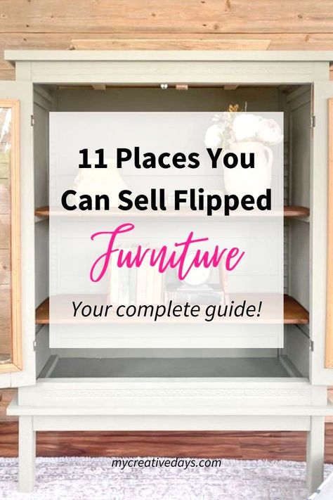 Start making money with your refurbished furniture projects and DIY home decor with our list of 11 places to sell flipped furniture and upcycle furniture! Easy Furniture Flips, Flipping Furniture For Beginners, Flipped Furniture, Flip Furniture, Furniture 2023, Furniture Flipping Business, Refurbishing Furniture, Flipping Business, Upcycle Furniture