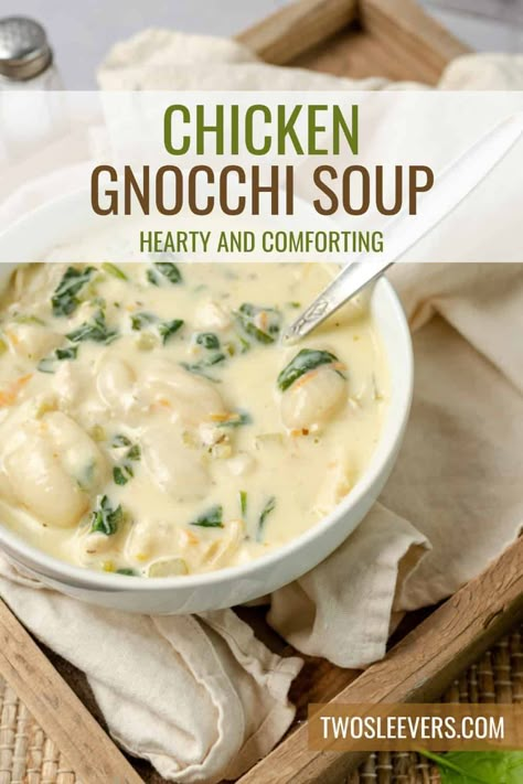 Learn how to make the easiest Chicken Gnocchi Soup that’s loaded with tender chicken, pillowy gnocchi, and a medley of vegetables. Crockpot Potato Gnocchi Soup, Tuscan Chicken Gnocchi Soup, Gnocchi And Cabbage Recipes, Gluten Free Chicken Gnocchi Soup, Low Fodmap Gnocchi Recipes, Gnocchi Chicken And Dumplings, Recipes With Gnocchi Simple, Quick Soups For Dinner, Chicken Gnocchi Soup Crockpot