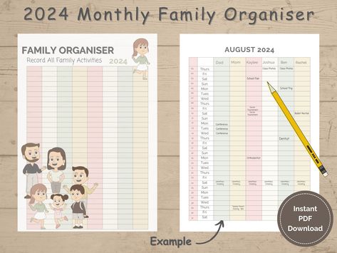 Planner monthly layout