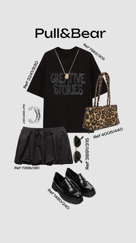 #pull&bear #pinterest #outfitinspo Movie Date Outfit Ideas Summer, Pull Bear Outfits, Casual Movie Date Outfit, Pull And Bear Outfit, Black Skirt Fits, Street Style Kendall Jenner, Movie Date Outfit, Movie Date Outfits, College Fits