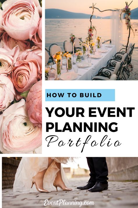 Are you wondering how to start a wedding or event planning business? How do you build your portfolio as a wedding or event planner? Here are key tips for getting your first event planning clients to start. #eventplanner #weddingplanner #portfolio Event Planning Portfolio, Becoming An Event Planner, Wedding Planner Career, Party Planning Business, Wedding Planner Business, Wedding Planning Business, Event Business, Event Planning Ideas, Event Planning Tips