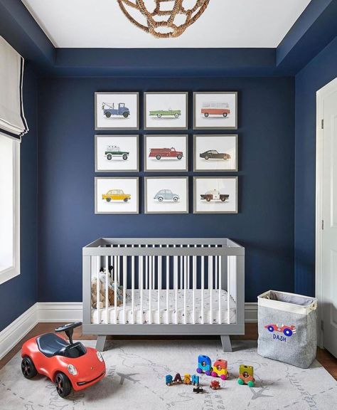 Planes Trains Automobiles Nursery, Elegant Baby Nursery, Modern Powder Room, Planes Trains And Automobiles, Nursery Interior Design, Nursery Accent Wall, Car Nursery, Planes Trains Automobiles, Kids Interior Design