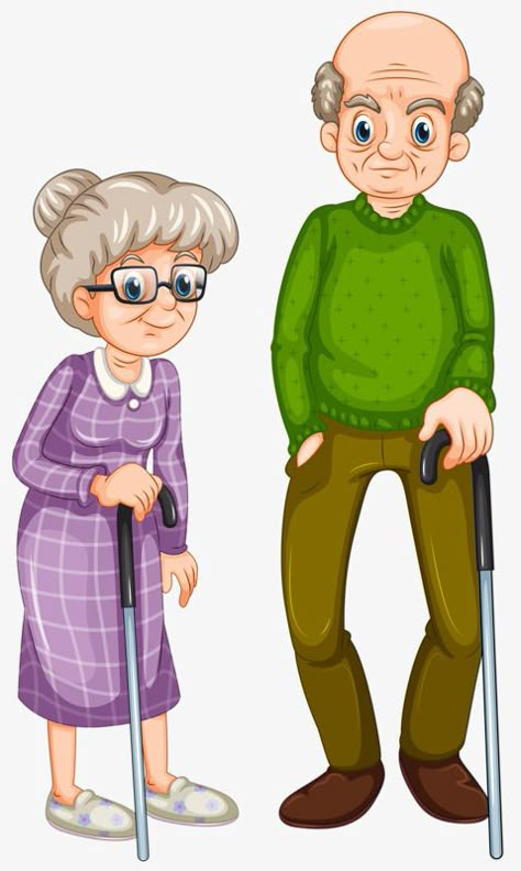 Happy Grandparents Day, Family Clipart, Growing Old Together, School Clipart, Old Couples, Family Cartoon, Family Illustration, Grandma And Grandpa, Grandparents Day