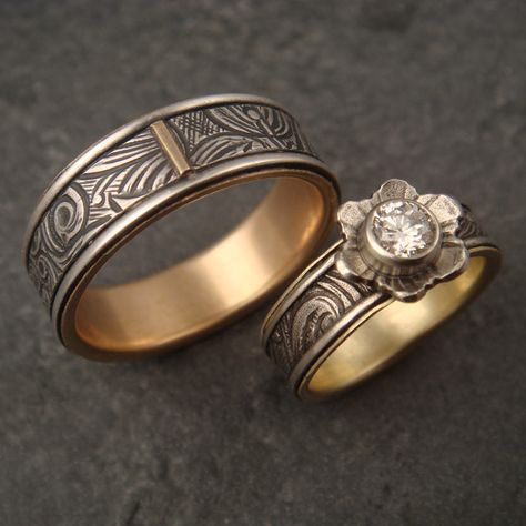 Couple Rings Wedding Gold, Platinum Couple Rings, Gold Couple Rings, Couple Rings Wedding, Promise Couple, Wedding Rings Sets His And Hers, Matching Couple Rings, Rings Matching, His And Hers Rings