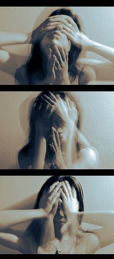 Multiple Images Photography, Tired Portrait Photography, Emotions Through Photography, Series Of Photos Photography, Triptych Photography Portraits, Lost In Thought Photography, Long Shutter Speed Photography, Hands Photography Creative, Layering Photos