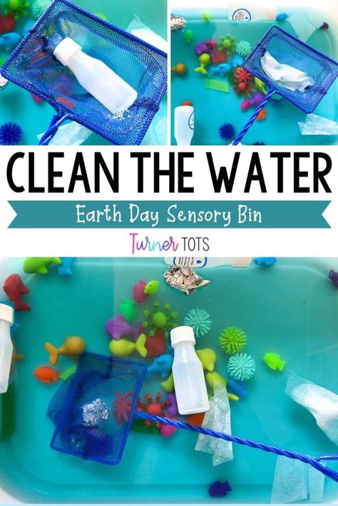 Recycle Lesson Plans Preschool, Save The Earth Preschool Activities, Nature Activities For Infants, Environment Activities For Preschool, Earth Day Sensory Activities, Earth Crafts Preschool, Earth Day Sensory Bin, Nature Sensory Bin, Earth Day Sensory